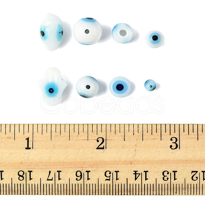 80Pcs 8 Styles Handmade Lampwork Evil Eye Beads LAMP-FS0001-38A-1