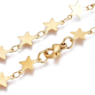 304 Stainless Steel Link Chain Necklaces NJEW-L457-008G-1