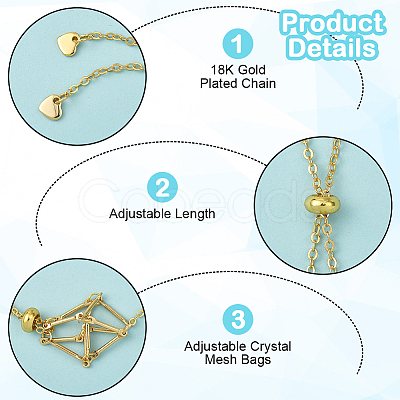 5Pcs Adjustable Braided Brass Macrame Pouch Cable Chain Slider Bracelet Making BJEW-BBC0001-17B-1