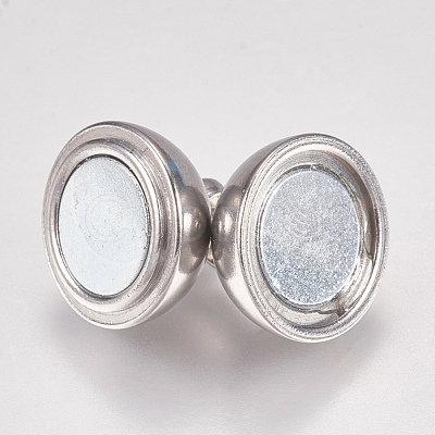 Tarnish Resistant 304 Stainless Steel Magnetic Clasps with Loops STAS-G173-05P-12mm-1