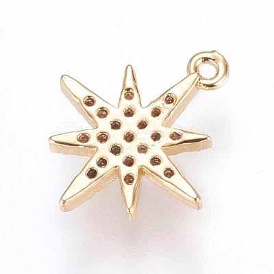 Brass Micro Pave Cubic Zirconia Charms ZIRC-G116-09G-1