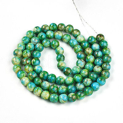 Baking Paint Glass Beads Strands DGLA-N003-10mm-B04-1