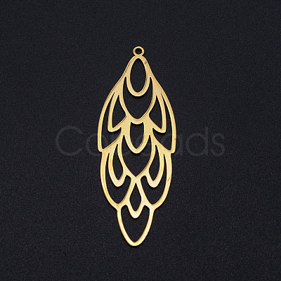 201 Stainless Steel Big Filigree Pendants STAS-T049-T698-2-1