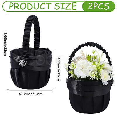 Polyester Flower Baskets with Handle AJEW-CP0010-64-1