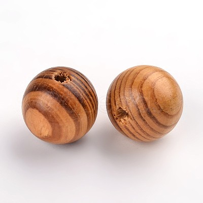 Round Natural Wood Beads WOOD-Q009-25mm-LF-1