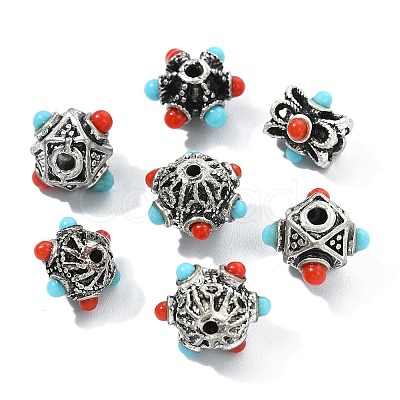 18Pcs 6 Styles Tibetan Style Alloy Beads FIND-CJ0005-74-1