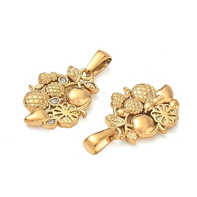 304 Stainless Steel with Rhinestone Pendants RB-CBA7A56-10G-01-1