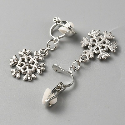 Christmas Theme Rhinestone Dangle Clip-on Earrings EJEW-WH0047-58S-1