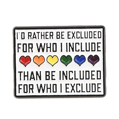 Pride Month Rainbow Heart Enamel Brooches JEWB-I062-02EB-1