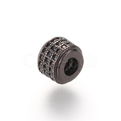 Brass Micro Pave Cubic Zirconia Beads ZIRC-S053-YS013B-3-1