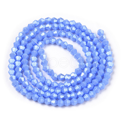 Opaque Solid Color Electroplate Glass Beads Strands EGLA-A039-P2mm-A19-1