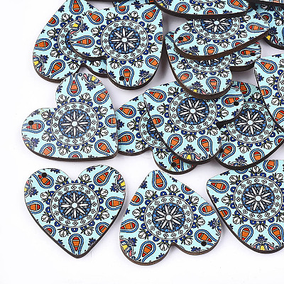 Printed Basswood Pendants WOOD-S045-011D-1
