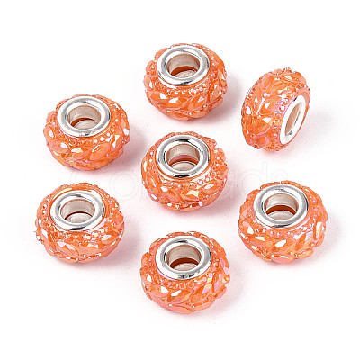 Opaque Resin European Beads RESI-T057-29J-1
