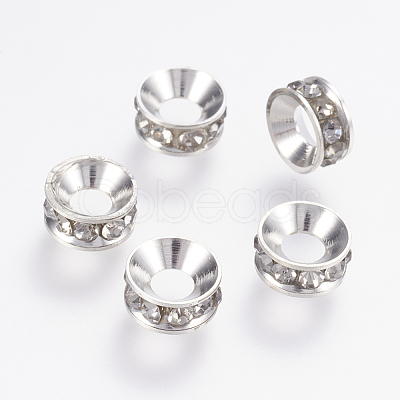 Brass Rhinestone Spacer Beads RB-E511-10-1