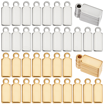 100Pcs 2 Colors 304 Stainless Steel Chain Extender Drop STAS-BC0004-07-1