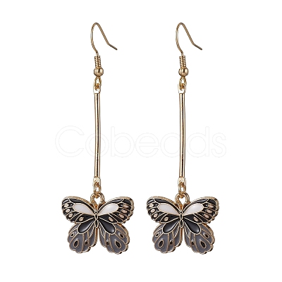 Alloy Enamel Butterfly Dangle Earrings EJEW-JE05604-04-1