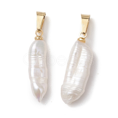 Natural Baroque Pearl Keshi Pearl Pendants PALLOY-JF04998-1