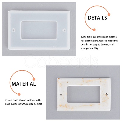 Rectangle Socket Panel Silicone Mould DIY-OC0003-66-1