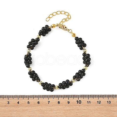 Natural Mixed Stone Grapes Beaded Bracelets for Women BJEW-JB14249-1