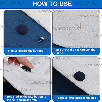 36Pcs Flat Round Cloth Cap Nail Buttons BUTT-CY0001-34A-1