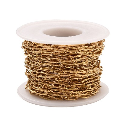 304 Stainless Steel Textured Paperclip Chains CHS-I009-01G-1