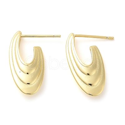 Rack Plating Brass Stud Earrings EJEW-C079-12G-1