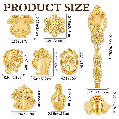 7Pcs 7 Styles Zinc Alloy Stamp Head AJEW-CP0008-57-1