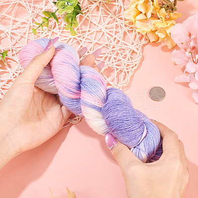 1 Skein Gradient Segment Dyed 80% Wool 20% Acrylic Blended Yarn OCOR-TA0003-02C-1