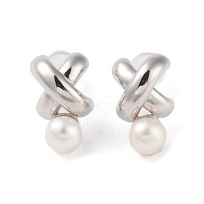 Anti-Tarnish Sterling Silver Stud Earrings EJEW-C087-11B-P-1