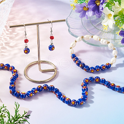 1Strand Round Millefiori Glass Beads Strands LK-TADJ0001-01B-1