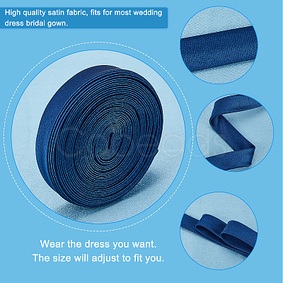 Cloth Cord for Women's Wedding Dress Zipper Replacement SRIB-WH0007-08B-1