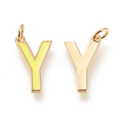 Brass Enamel Pendants KK-R139-02Y-1