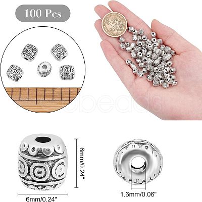 Alloy Tibetan Silver Beads PALLOY-NB0001-21-1
