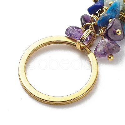 Chakra Natural Gemstone Chip Bead Keychain KEYC-JKC00415-01-1
