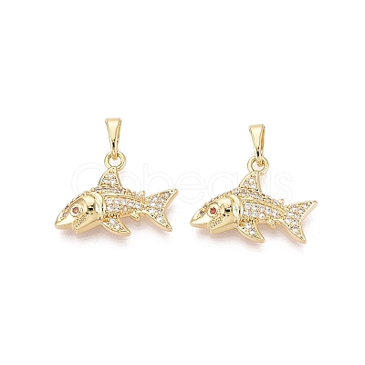 Brass Micro Pave Cubic Zirconia Pendants KK-Q073-12G-1