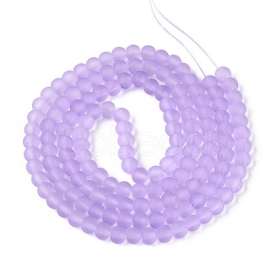 Baking Paint Transparent Glass Bead Strands GLAA-S031-6mm-25-1
