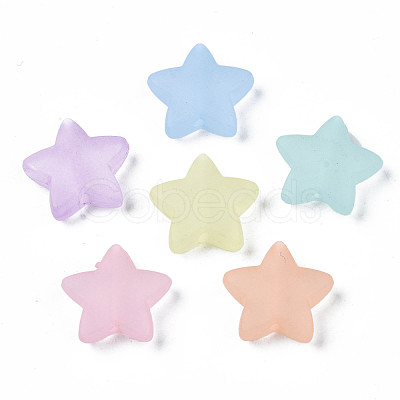 Transparent Frosted Acrylic Beads FACR-N002-01A-1
