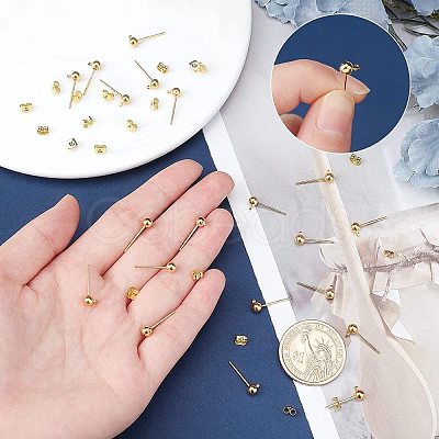 20Pcs Brass Post Earring Findings KK-PH0001-78-1
