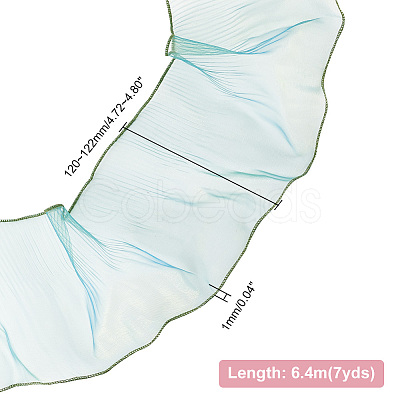 Mermaid Color Polyester Pleated Lace Trim Ribbon DIY-WH0401-58A-1