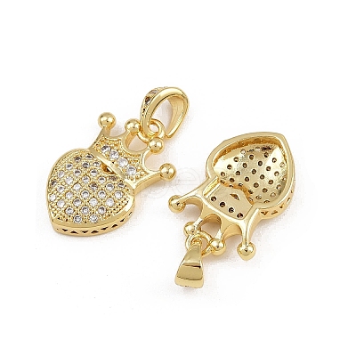 Brass Micro Pave Clear Cubic Zirconia Pendants ZIRC-I367-13G-02-1