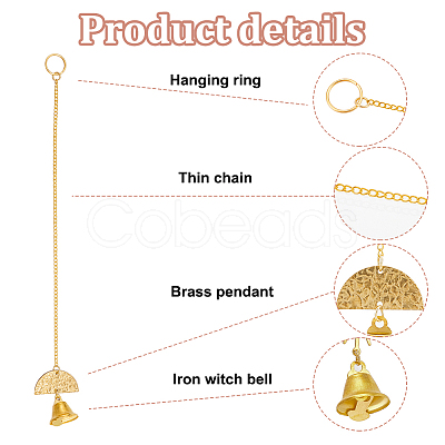 Moon Sun Brass Pendant Decoration HJEW-OC00021-1