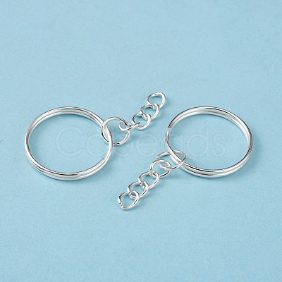Silver Color Plated Iron Split Key Rings X-IFIN-H047-S-1