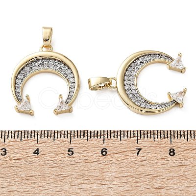 Brass Micro Pave Clear Cubic Zirconia Pendants KK-D221-12G-1