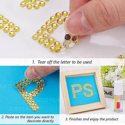 4 Sheets Rhinestone Stickers DIY-SP0003-92B-1
