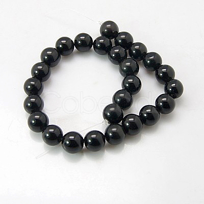 Synthetic Black Stone Beads Strands G-G088-12mm-1
