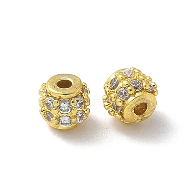 Brass Micro Pave Cubic Zirconia Beads KK-A236-08G-02-1