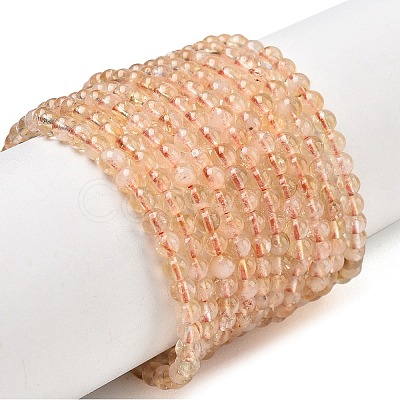 Heated Natural Citrine Beads Strands G-A262-A01-5mm-1