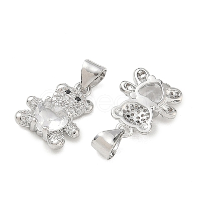 Brass Micro Pave Cubic Zirconia Charms KK-K351-69P-01-1