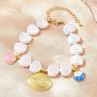 Ocean Brass Enamel Charm Bracelets for Women KK-CBA68DA-15B-G-1