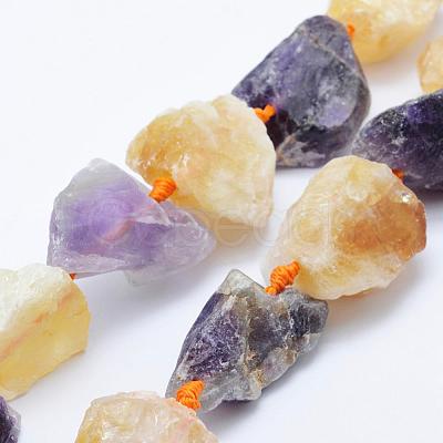 Rough Natural Amethyst and Citrine Beads Strands G-K203-60-1